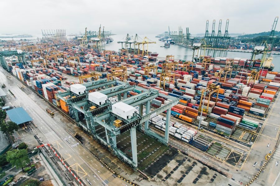 International shipping port and global trade network
